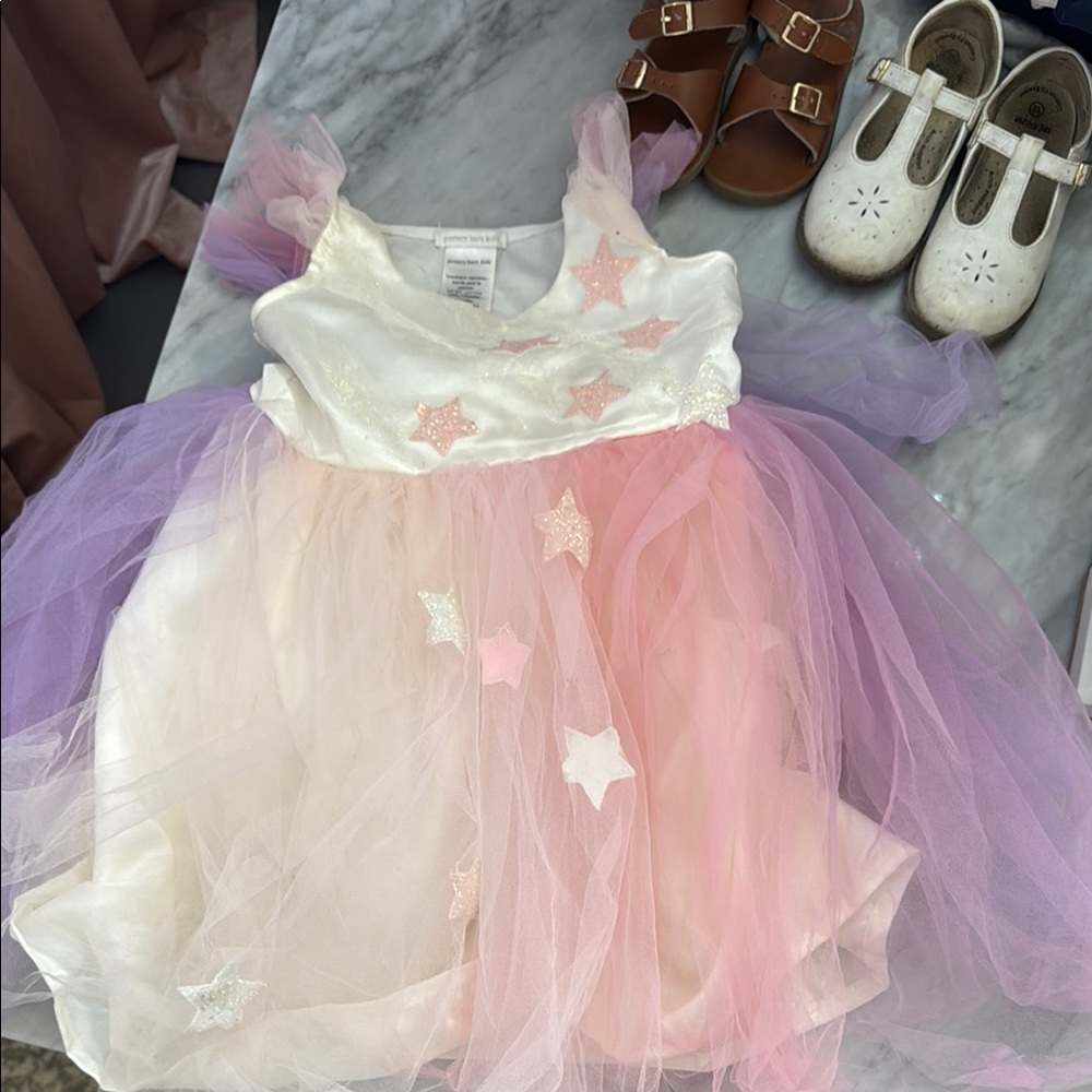 Pottery Barn Kids Cream and Pink Tulle Dress